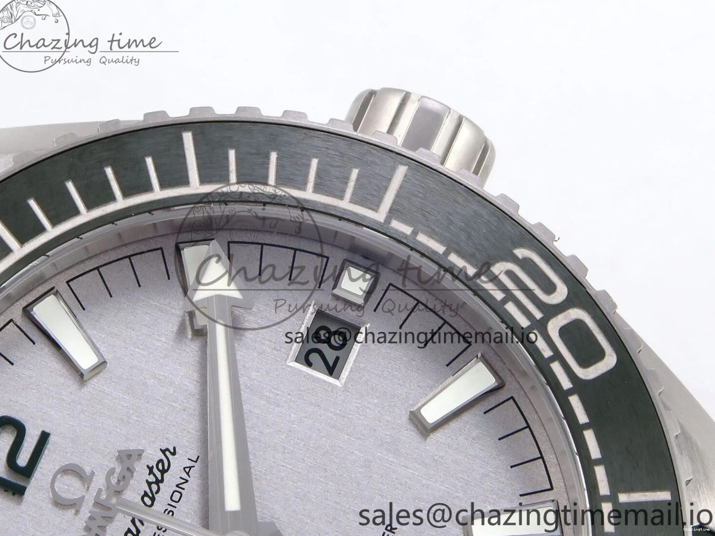 0513 Planet Ocean 43.5mm SS VSF 1:1 Best Edition Green Bezel White Dial on Green Rubber Strap A8900 Super Clone Unisex 7713
